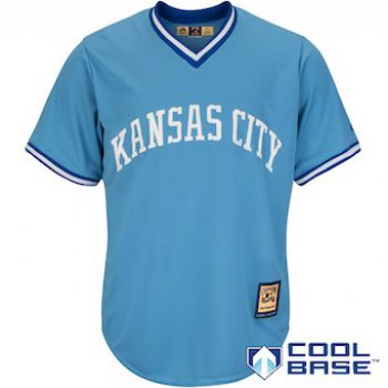 Men's Kansas City Royals Majestic Blank Light Blue Alternate Cooperstown Cool Base Team Jersey