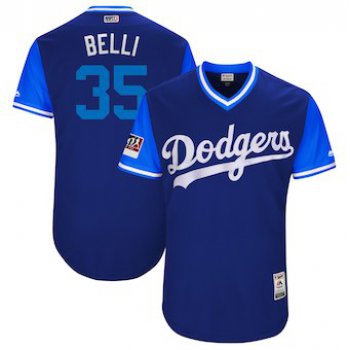 Men's Los Angeles Dodgers 35 Cody Bellinger Belli Majestic Royal 2018 Players' Weekend Authentic Jersey