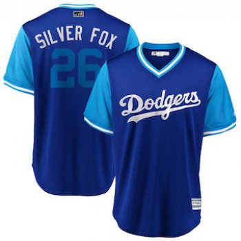 Men's Los Angeles Dodgers Chase Utley Silver Fox Majestic Royal 2018 Players' Weekend Cool Base Jersey