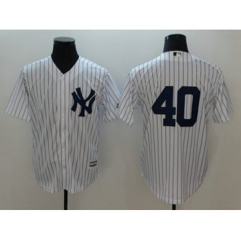 Men's New York Yankees 40 Luis Severino Majestic White Cool Base Player Replica Jersey