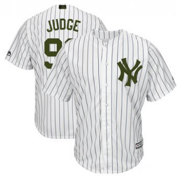Men's New York Yankees 99 Aaron Judge Majestic White 2018 Memorial Day Cool Base Player Jersey