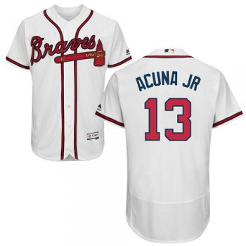 Atlanta Braves 13 Ronald Acuna Jr. White Flexbase Authentic Collection Stitched Baseball Jersey