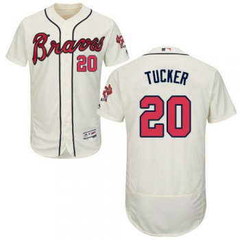 Atlanta Braves 20 Preston Tucker Cream Flexbase Authentic Collection Stitched Baseball Jersey