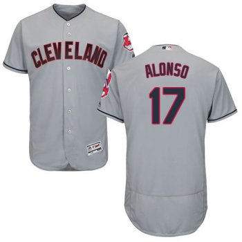 Cleveland Indians 17 Yonder Alonso Grey Flexbase Authentic Collection Stitched Baseball Jersey