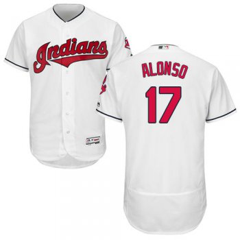Cleveland Indians 17 Yonder Alonso White Flexbase Authentic Collection Stitched Baseball Jersey