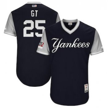 Men's New York Yankees 25 Gleyber Torres GT Majestic Navy 2018 Players' Weekend Authentic Jersey