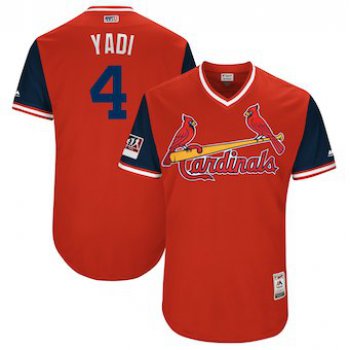 Men's St. Louis Cardinals #4 Yadier Molina Yadi Majestic Red 2018 Players' Weekend Authentic Jersey