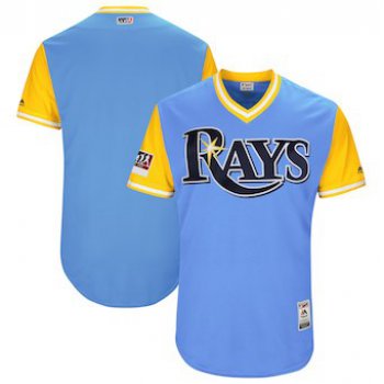 Men's Tampa Bay Rays Blank Majestic Light Blue 2018 Players' Weekend Authentic Team Jersey
