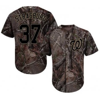 Washington Nationals #37 Stephen Strasburg Camo Realtree Collection Cool Base Stitched Baseball Jersey