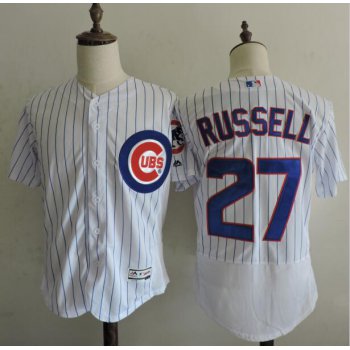 Men's Chicago Cubs #27 Addison Russell White Home 2016 Flexbase Majestic Baseball Jersey
