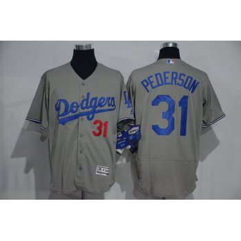 Men's Los Angeles Dodgers #31 Joc Pederson Gray 2016 Flexbase Majestic Baseball Jersey