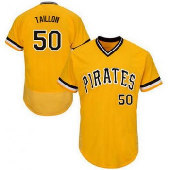 Men's Pittsburgh Pirates #50 Jameson Taillon Yellow Pullover 2016 Flexbase Majestic Baseball Jersey
