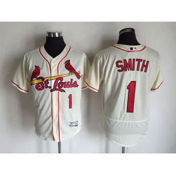 Men's St. Louis Cardinals #1 Ozzie Smith Retired Cream 2016 Flexbase Majestic Baseball Jersey