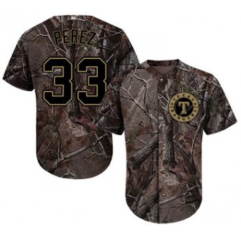 Texas Rangers #33 Martin Perez Camo Realtree Collection Cool Base Stitched Baseball Jersey