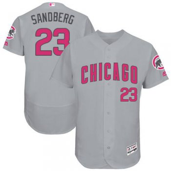 Chicago Cubs #23 Ryne Sandberg Grey Flexbase Authentic Collection Mother's Day Stitched MLB Jersey