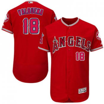 LA Angels of Anaheim #18 Luis Valbuena Red Flexbase Authentic Collection Stitched Baseball Jersey