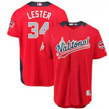 Men's National League #34 Jon Lester Majestic Red 2018 MLB All-Star Game Home Run Derby Player Jersey