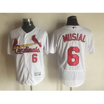 Men's St. Louis Cardinals #6 Stan Musial Retired White 2016 Flexbase Majestic Baseball Jersey