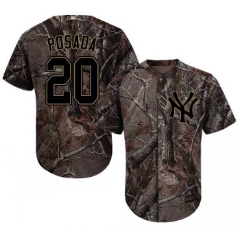 New York Yankees #20 Jorge Posada Camo Realtree Collection Cool Base Stitched MLB Jersey