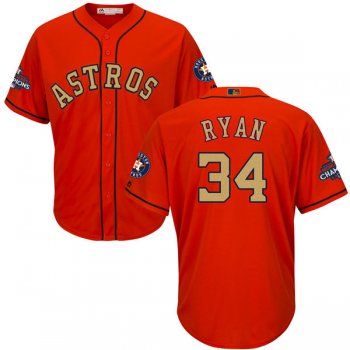 Men's Houston Astros #34 Nolan Ryan Gonzalez Orange 2018 Gold Program Cool Base Stitched MLB Jersey