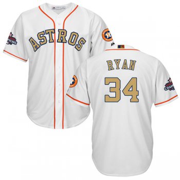 Men's Houston Astros #34 Nolan Ryan Gonzalez White 2018 Gold Program Cool Base Stitched MLB Jersey