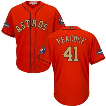 Men's Houston Astros #41 Brad Peacock Orange 2018 Gold Program Cool Base Stitched MLB Jersey