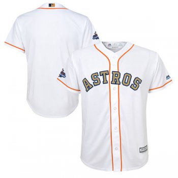 Men's Houston Astros Blank White 2018 Gold Program Cool Base Stitched MLB Jersey