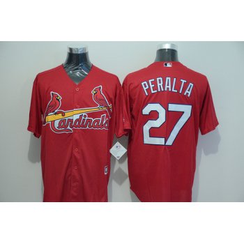 Men's St. Louis Cardinals #27 Jhonny Peralta Red 2015 MLB Cool Base Jersey