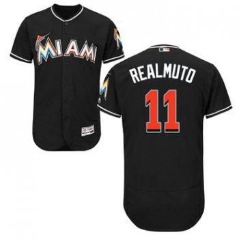 Miami marlins #11 JT Realmuto Black Flexbase Authentic Collection Stitched Baseball Jersey