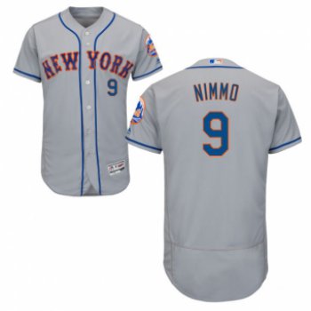 New York Mets #9 Brandon Nimmo Grey Flexbase Authentic Collection Stitched MLB Jersey