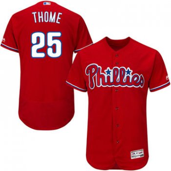 Philadelphia Phillies #25 Jim Thome Red Flexbase Authentic Collection Stitched Baseball Jersey