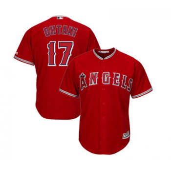 LA Angels #17 Shohei Ohtani Red Majestic MLB Men's Player Replica Cool Base Jersey