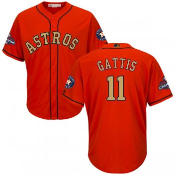 Men's Houston Astros #11 Evan Gattis Orange 2018 Gold Program Cool Base Stitched MLB Jersey