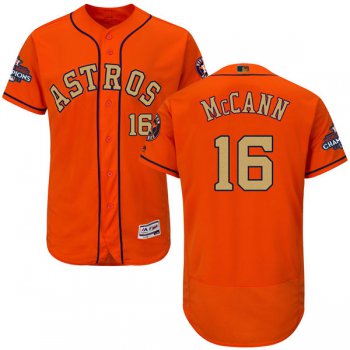 Men's Houston Astros #16 Brian McCann Orange 2018 Gold Program Flexbase Stitched MLB Jersey