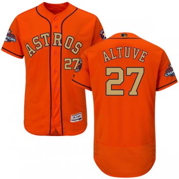 Men's Houston Astros #27 Jose Altuve Orange 2018 Gold Program Flexbase Stitched MLB Jersey