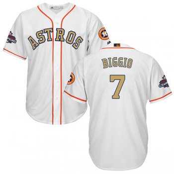 Men's Houston Astros #7 Craig Biggio White 2018 Gold Program Cool Base Stitched MLB Jersey