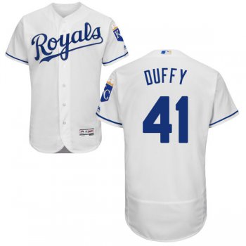 Men's Kansas City Royals #41 Danny Duffy Majestic White 2016 Flexbase Authentic Collection Jersey