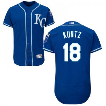Men's Kansas City Royals Coach #18 Rusty Kuntz Navy Blue KC Baseball Majestic Jersey