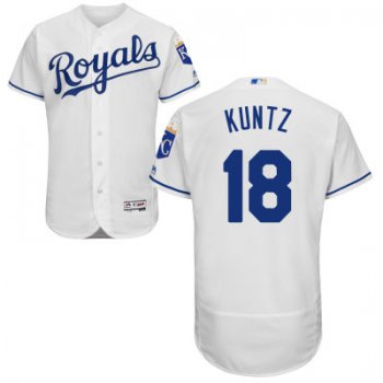 Men's Kansas City Royals Coach #18 Rusty Kuntz White Baseball Majestic Jersey