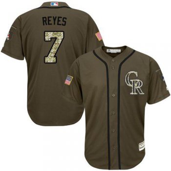Colorado Rockies #7 Jose Reyes Green Salute to Service Stitched MLB Jersey
