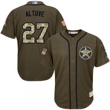 Houston Astros #27 Jose Altuve Green Salute to Service Stitched MLB Jersey