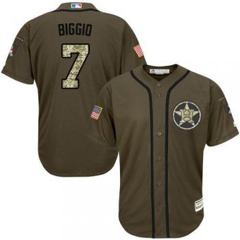 Houston Astros #7 Craig Biggio Green Salute to Service Stitched MLB Jersey