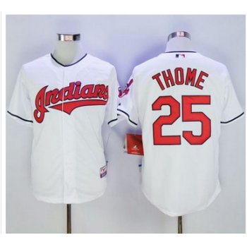 Indians #25 Jim Thome White Cool Base Stitched MLB Jersey