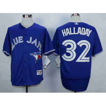 Men's Toronto Blue Jays #32 Roy Halladay Blue Cool Base Jersey