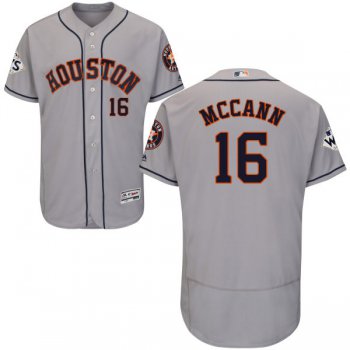 Men's Houston Astros #16 Brian McCann Grey Flexbase Authentic Collection 2017 World Series Bound Stitched MLB Jersey