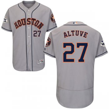 Men's Houston Astros #27 Jose Altuve Grey Flexbase Authentic Collection 2017 World Series Bound Stitched MLB Jersey