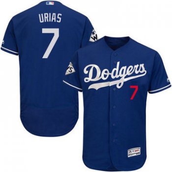 Men's Los Angeles Dodgers #7 Julio Urias Blue Flexbase Authentic Collection 2017 World Series Bound Stitched MLB Jersey