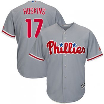 Philadelphia Phillies #17 Rhys Hoskins Grey New Cool Base Stitched MLB Jersey