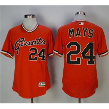 San Francisco Giants #24 Willie Mays Orange Flexbase Authentic Collection Cooperstown Stitched MLB Jersey
