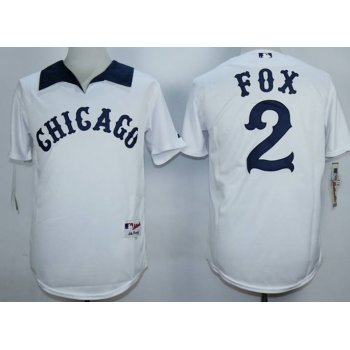Men's Chicago White Sox #2 Nellie Fox White 1976 Turn Back The Clock Jersey